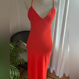 Forever 21 spaghetti strap v neck midi Dress size S